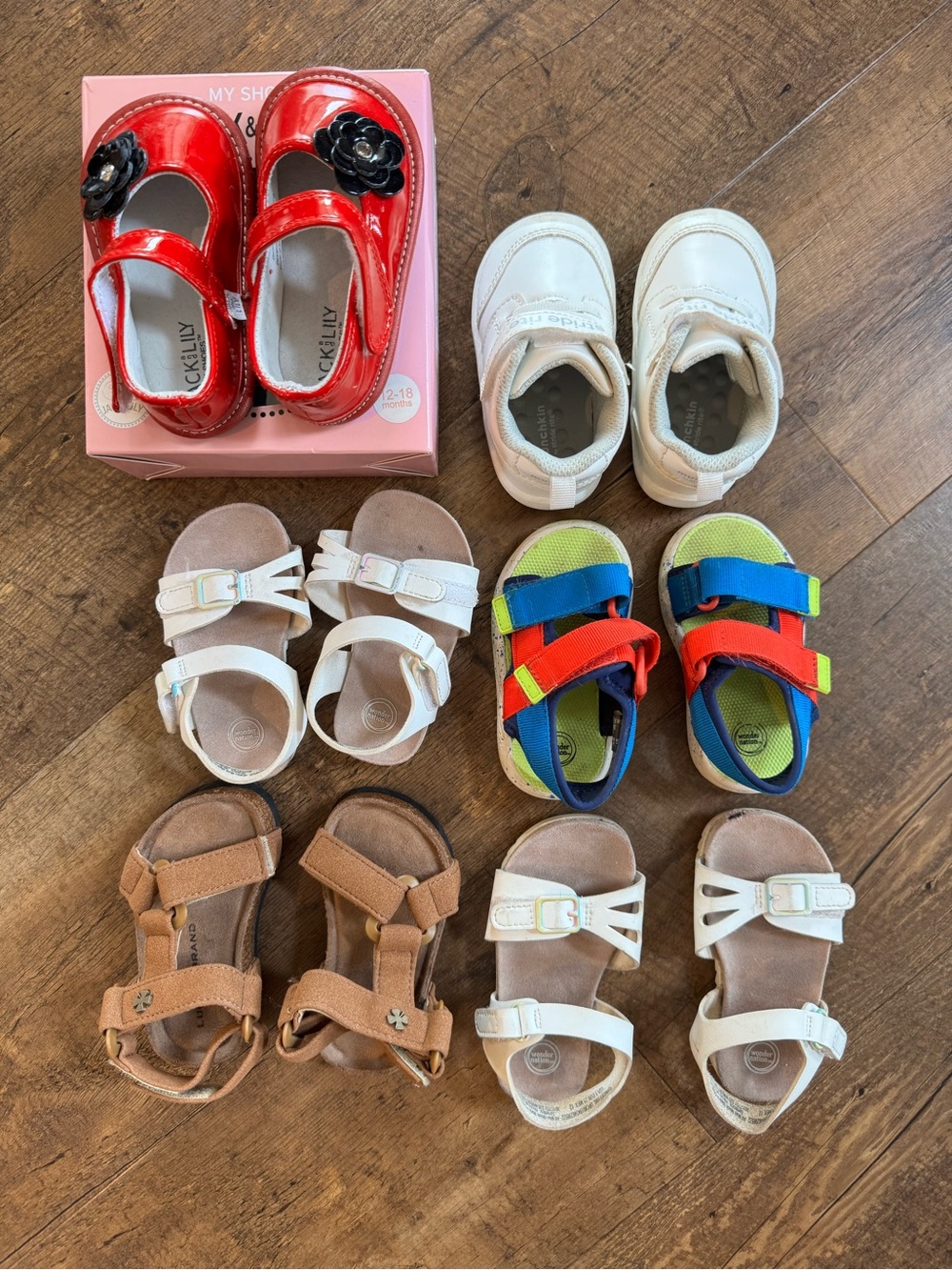 Lot of 6 Toddler Girls Sandals/shoes sizes 4 and 5